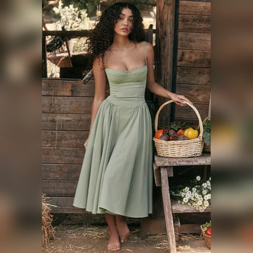 Diana - Sukienka midi z gorsetem