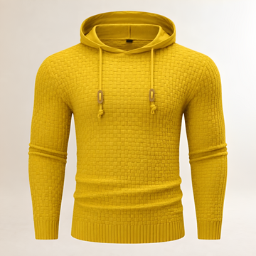 Bluza męska rozpinana bez ZIPu, pull-over z fakturą kosza, kapurtka z regulowanym ściągaczem