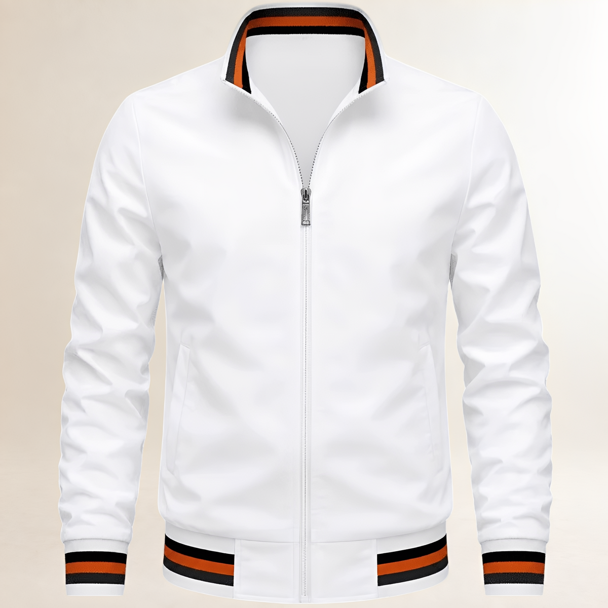 Dapper Jacket mężczyźni bomber zamek błyskawiczny kołnierz stojący regulowane mankiety i dół