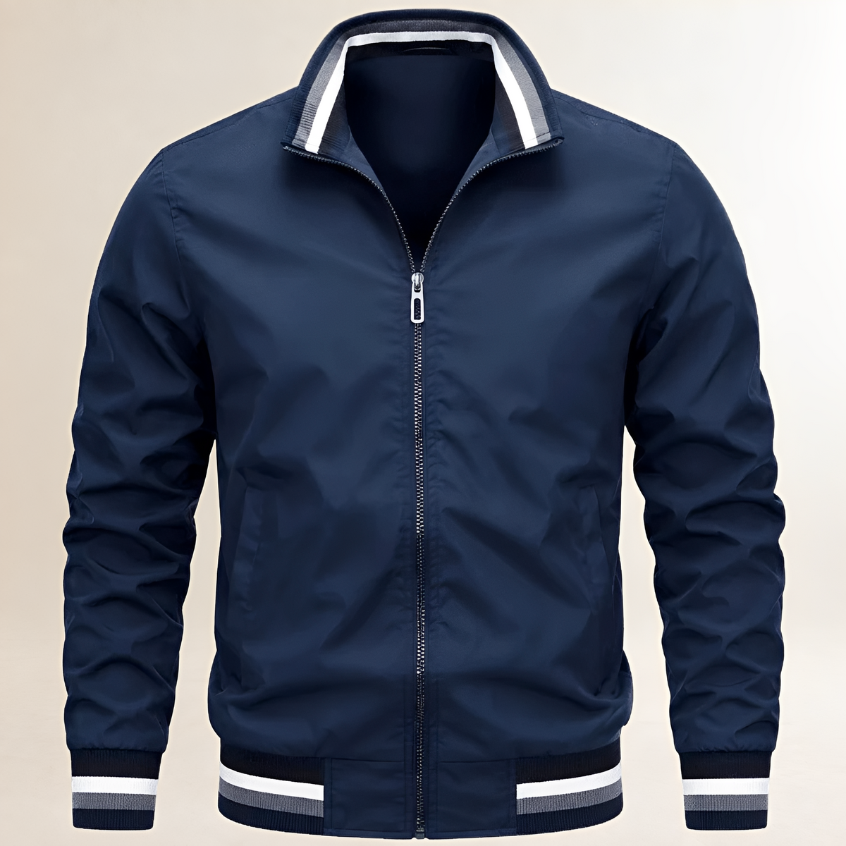 Dapper Jacket mężczyźni bomber zamek błyskawiczny kołnierz stojący regulowane mankiety i dół