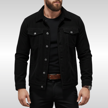 Męska kurtka button-up z kieszeniami na piersi i structured fit