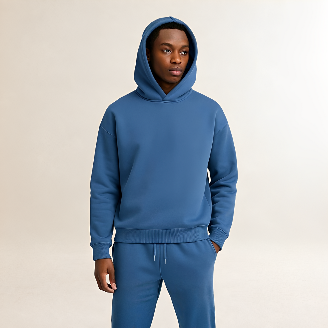 Męski zestaw dresowy hoodie i joggery oversize z regulowanym kapturem