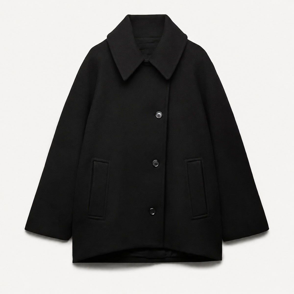 Manteau oversize pour femmes z szerokim krojem i klasycznym kołnierzem na guziki