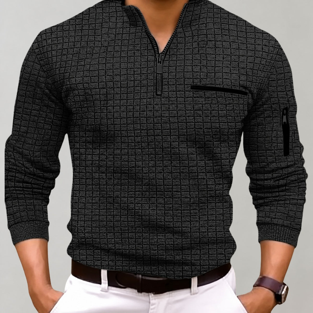 Sukienka damska z długim rękawem i dekoltem w serek