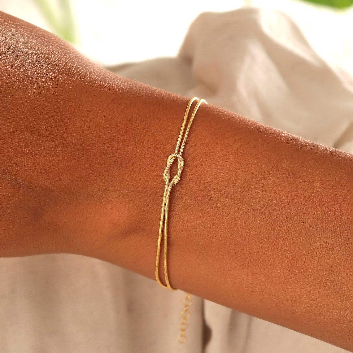 Pulsera węzłów - Pulsera węzłów z łańcuchem węża