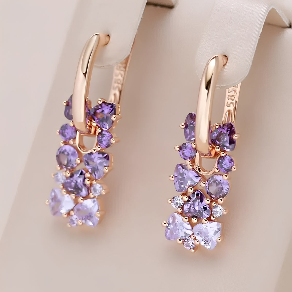 Joshi – Eleganckie kolczyki lila