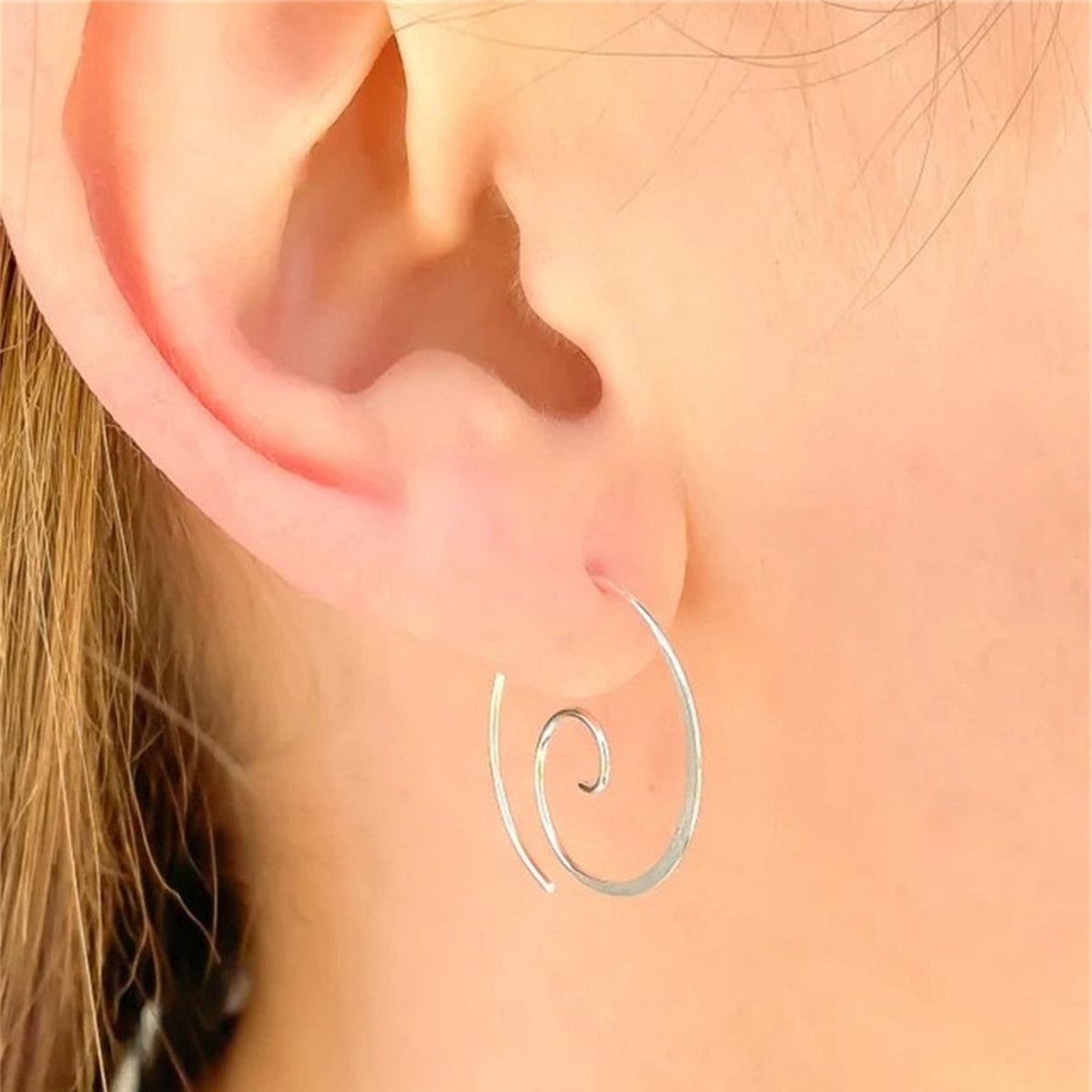 Yara – Srebrne kolczyki spiralne w stylu boho