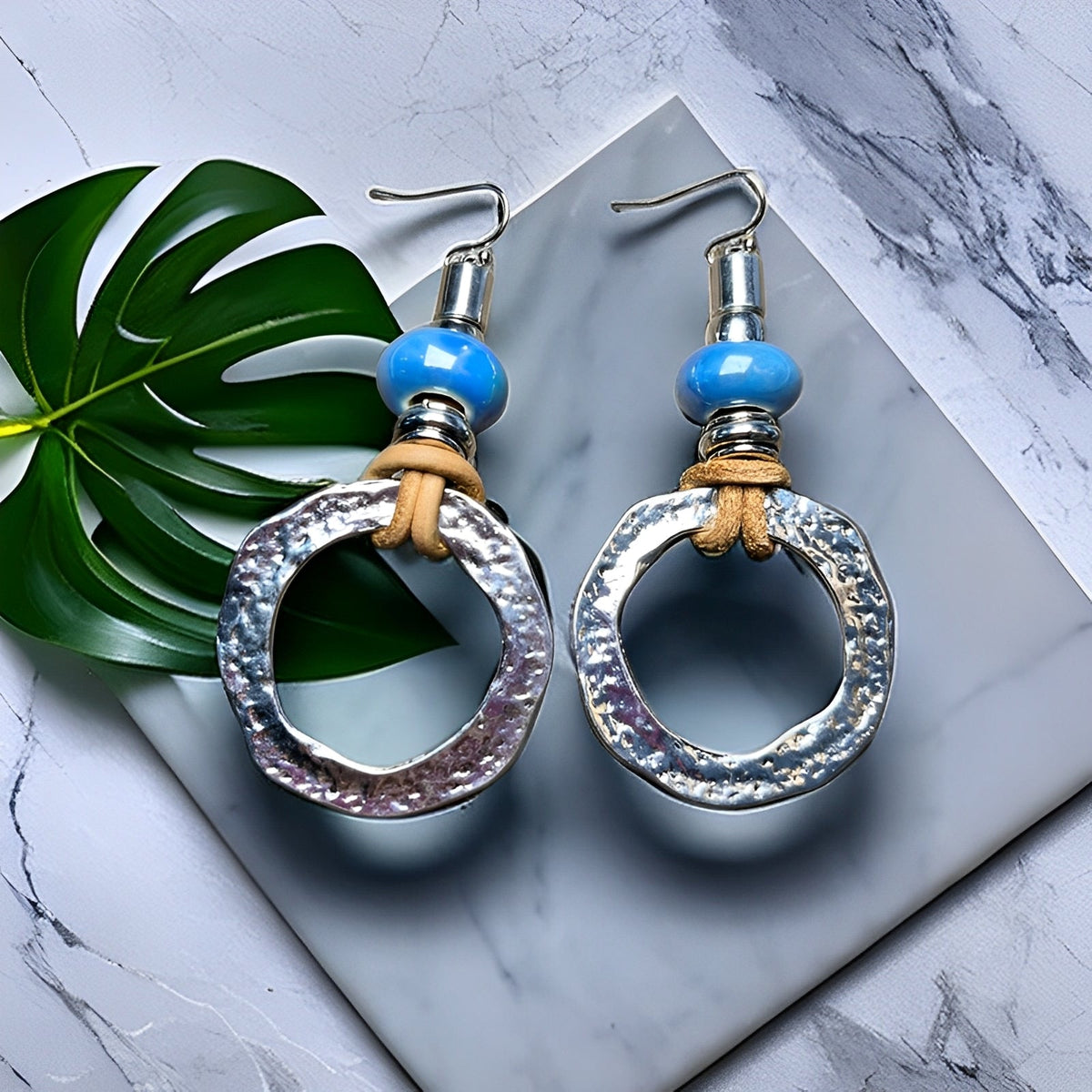 Mira – Srebrne kolczyki koła w stylu boho-vintage