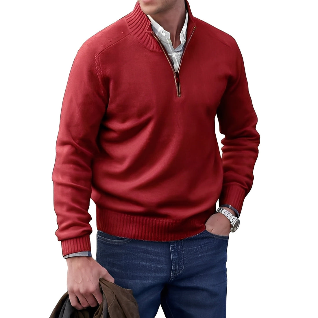 Jeremy - Stylowy sweter zapinany na zamek dla mężczyzn