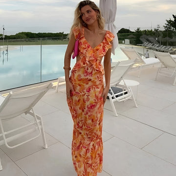 Lorraine - Stylowa sukienka maxi w kwiaty