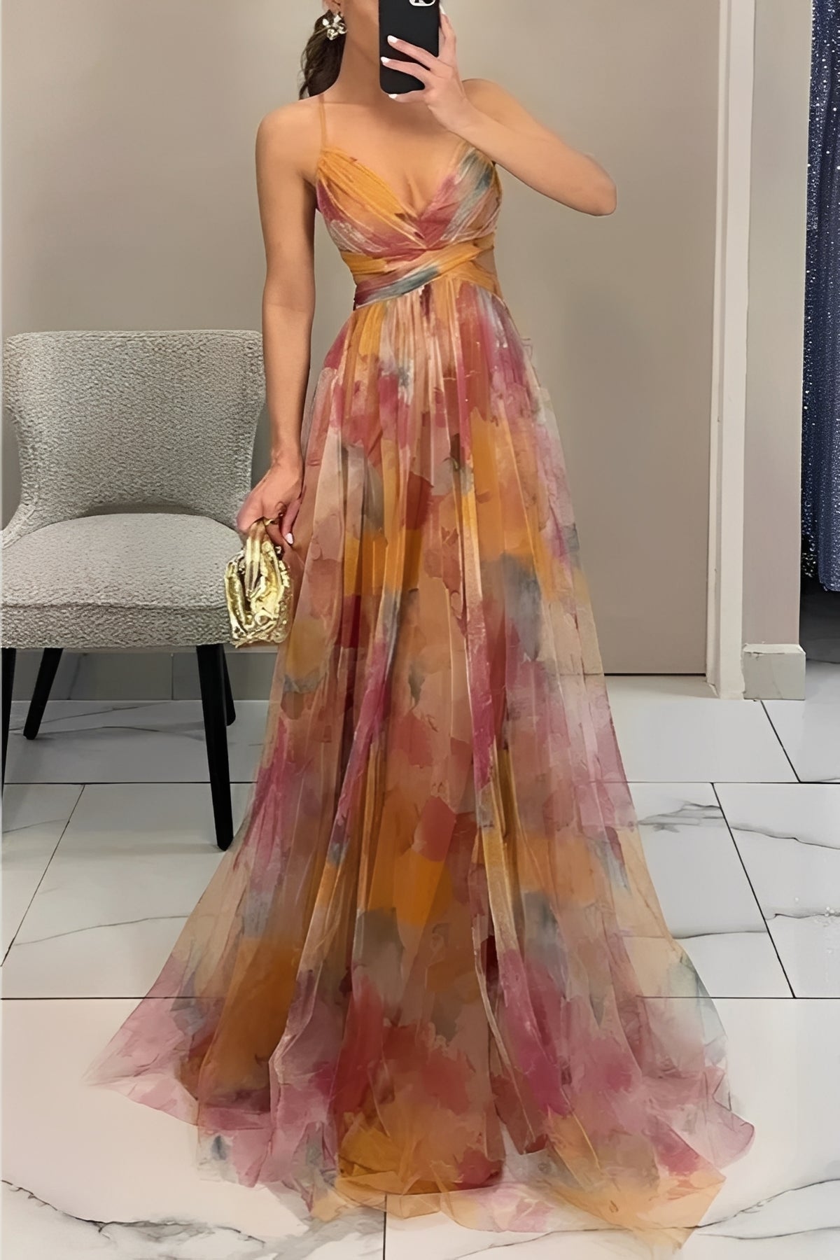 Davina - Stylowa Sukienka Maxi w Kształcie A