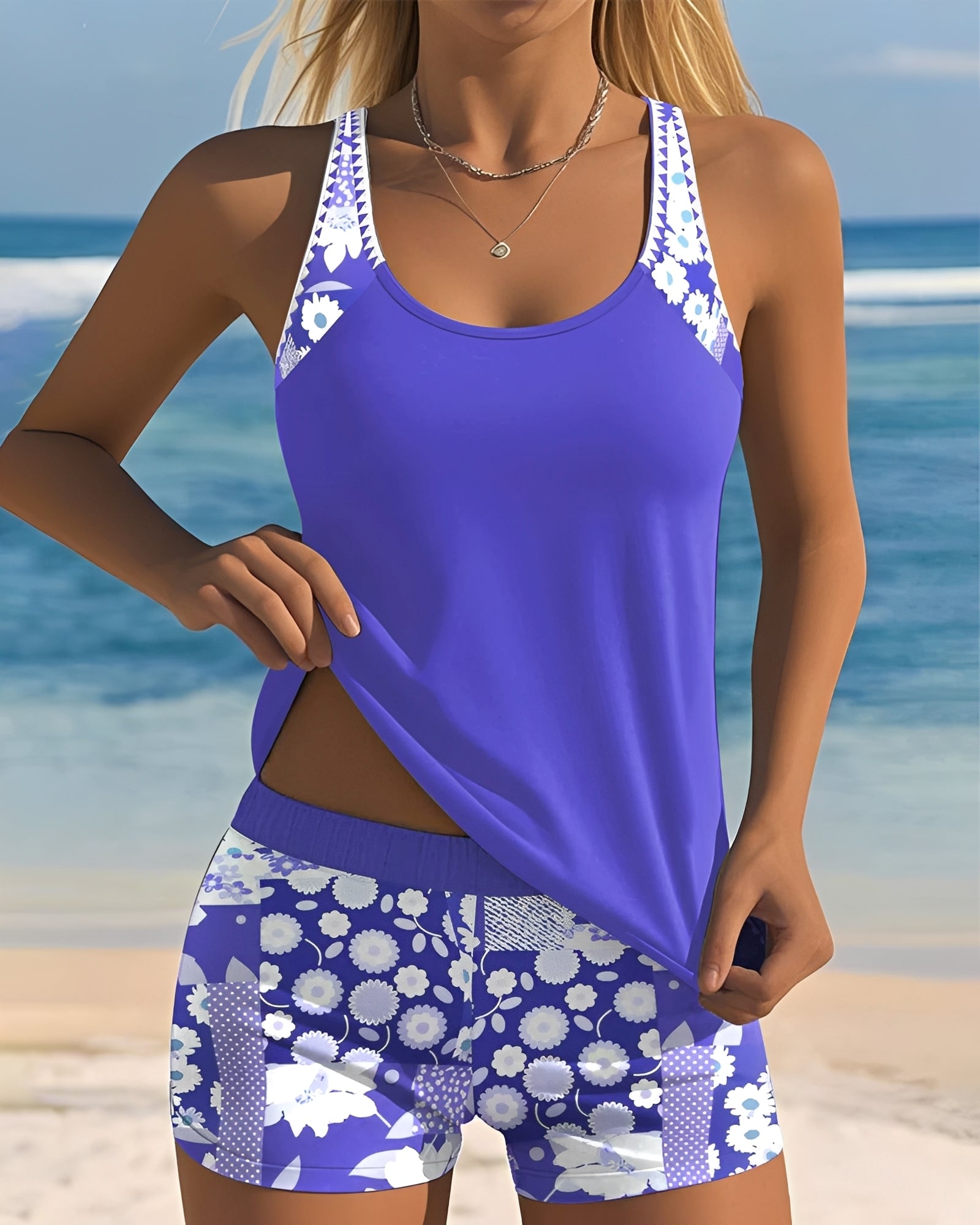 Annie - Stylowy zestaw tankini z nadrukiem dla kobiet