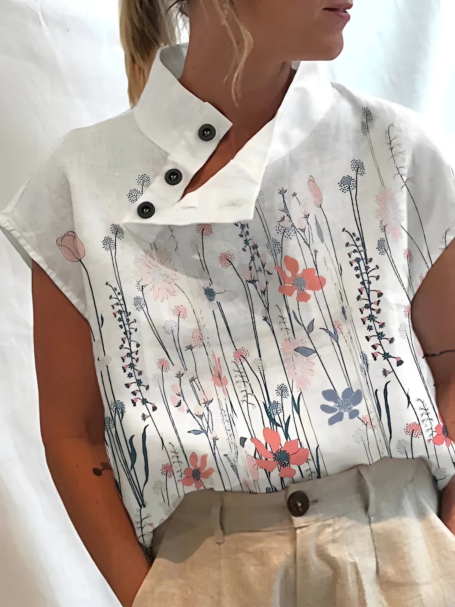 Maddie - Stylowy top z wzorem dla kobiet