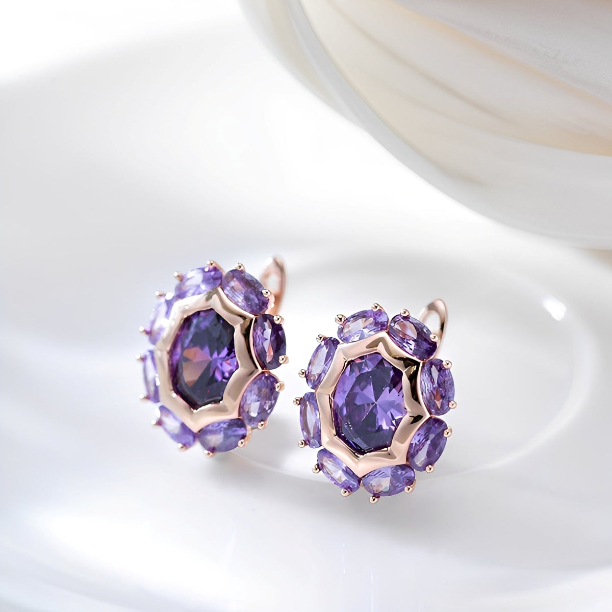 Saphira – Pendientes wioletowe eleganckie