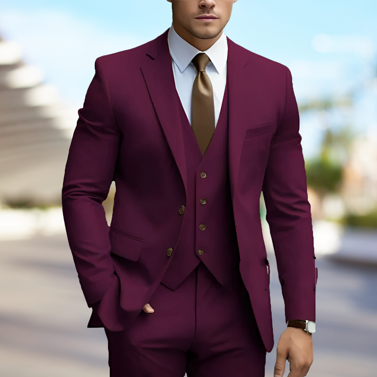 Liam – Elegancki 3-częściowy garnitur ślubny dla mężczyzn
