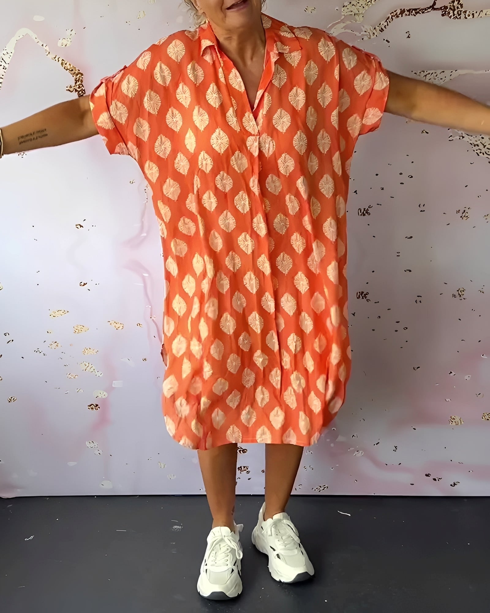 Kristina - stylowa, luźno dopasowana sukienka z klapami dla kobiet