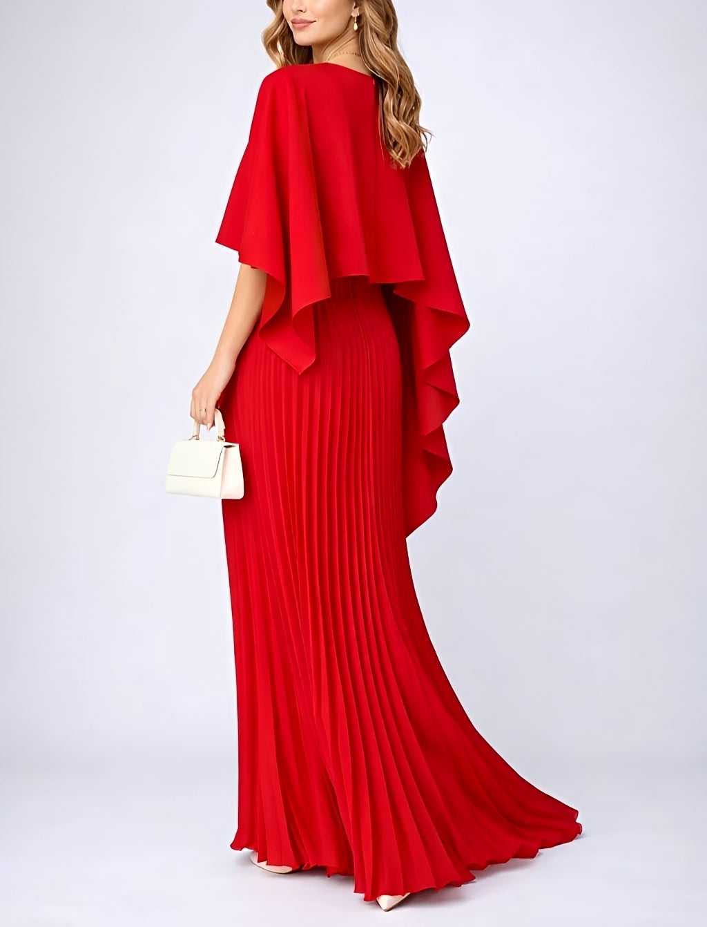 Zuzanna - Elegancka Plisowana Suknia Maxi z Chiffonu
