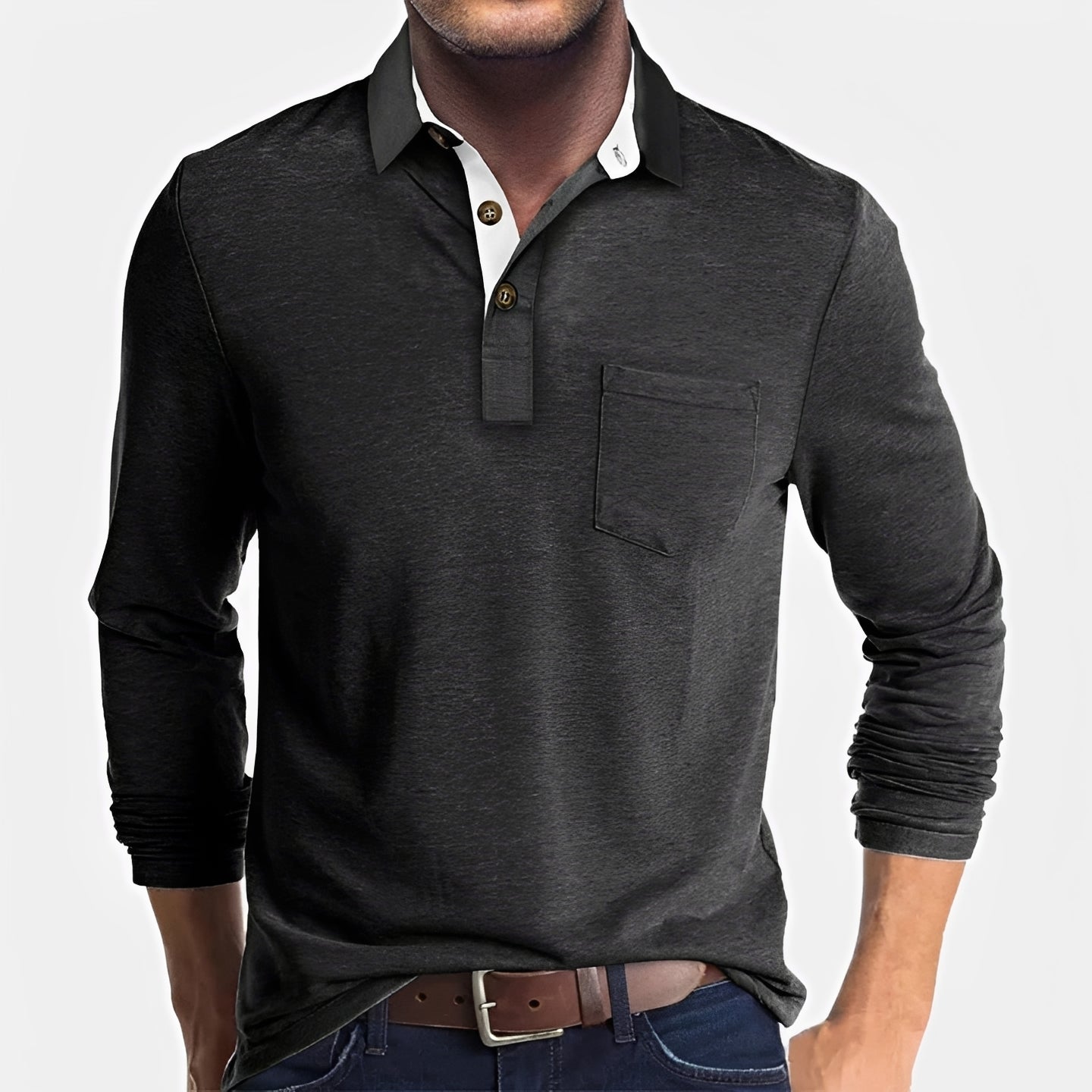 Hardy - Casualowa Koszulka Polo z Długim Rękawem