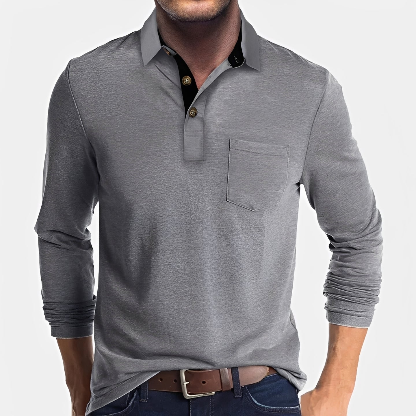 Hardy - Casualowa Koszulka Polo z Długim Rękawem
