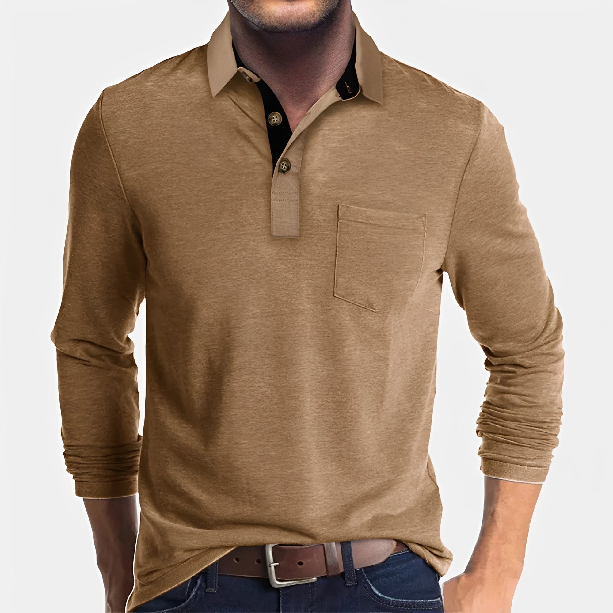 Hardy - Casualowa Koszulka Polo z Długim Rękawem