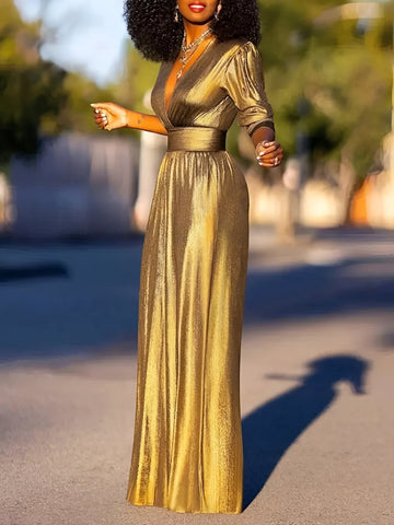 Catherine - Stylowy kombinezon z dekoltem w serek