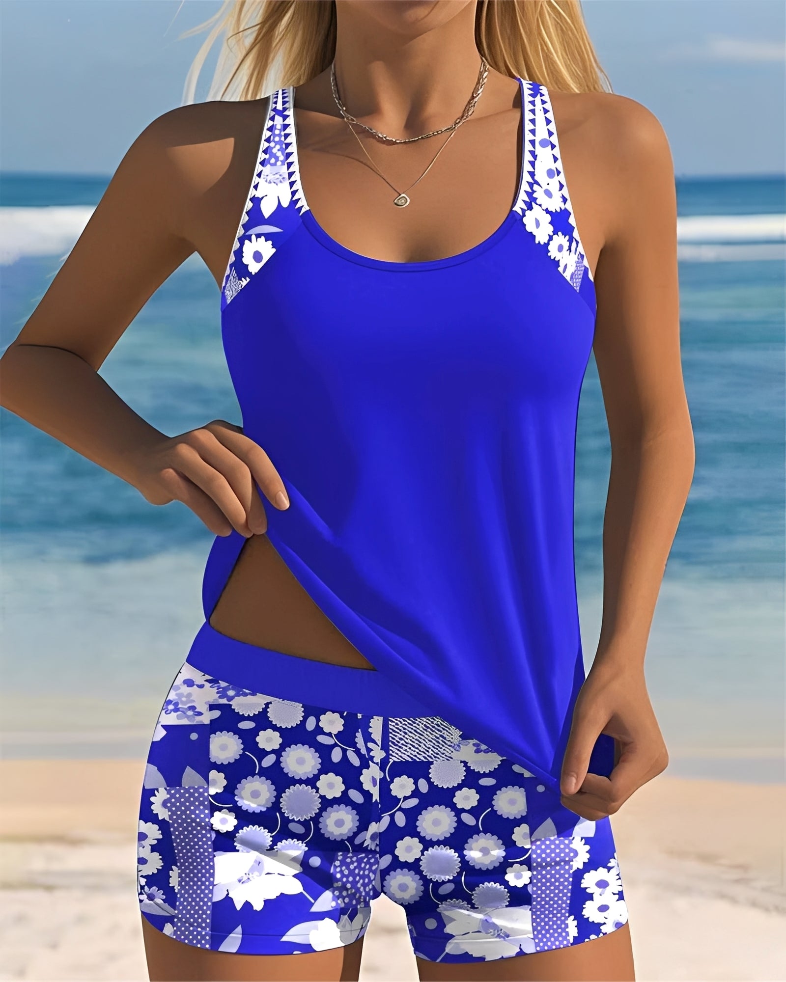 Annie - Stylowy zestaw tankini z nadrukiem dla kobiet