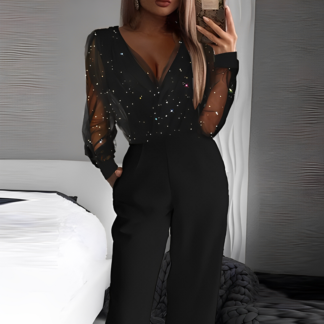 Alissa - Elegancki Jumpsuit z V-dekoltem dla kobiet