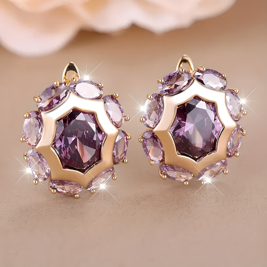 Saphira – Pendientes wioletowe eleganckie