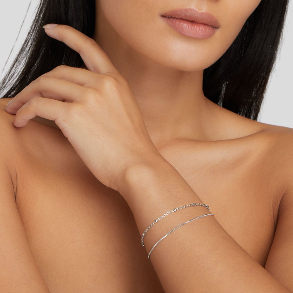 Oya - Pulsera srebrna wielowarstwowa