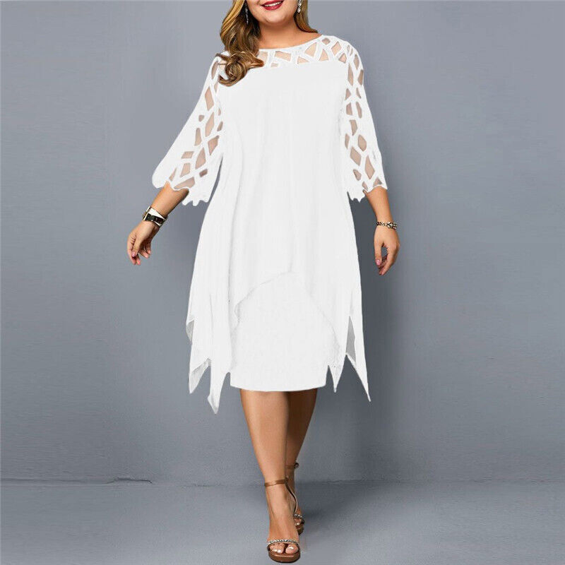 Cathryn - Elegancka Midi-Sukienka w Dużym Rozmiarze